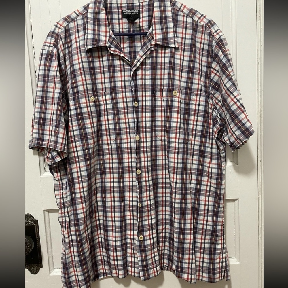 Polo Jeans Co. Ralph Lauren Men’s Plaid Short Sleeve Shirt XL